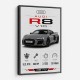 Audi R8 V10 Grey Sports Car Wall Art