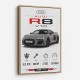 Audi R8 V10 Grey Sports Car Wall Art