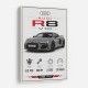 Audi R8 V10 Grey Sports Car Wall Art