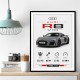 Audi R8 V10 Grey Sports Car Wall Art