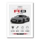 Audi R8 V10 Grey Sports Car Wall Art
