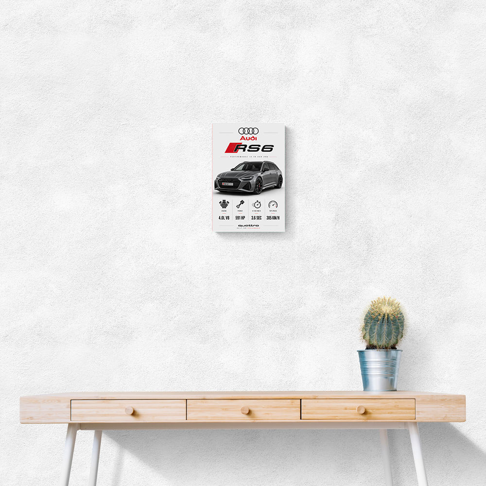 Audi RS6 Grey Performance Wall Art