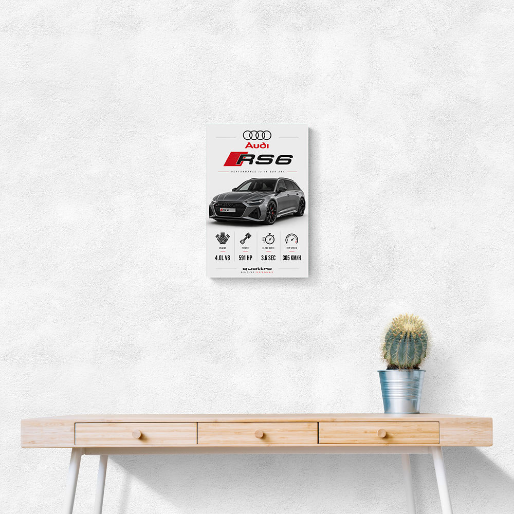 Audi RS6 Grey Performance Wall Art