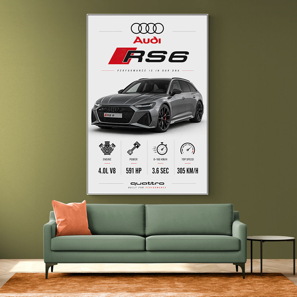 Audi RS6 Grey Performance Wall Art