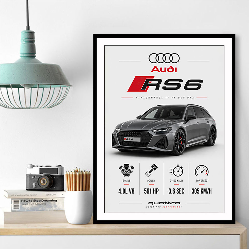 Audi RS6 Grey Performance Wall Art