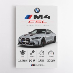 BMW M4 CSL Performance Stats Art Print