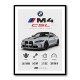 BMW M4 CSL Performance Stats Art Print