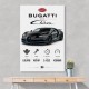 Bugatti Chiron Black Blue Modern Art Print