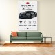 Bugatti Chiron Black Blue Modern Art Print