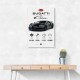 Bugatti Chiron Black Blue Modern Art Print