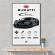 Bugatti Chiron Black Blue Modern Art Print