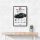 Bugatti Chiron Black Blue Modern Art Print