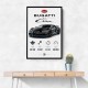 Bugatti Chiron Black Blue Modern Art Print