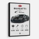 Bugatti Chiron Black Blue Modern Art Print