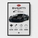 Bugatti Chiron Black Blue Modern Art Print