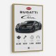 Bugatti Chiron Black Blue Modern Art Print
