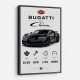 Bugatti Chiron Black Blue Modern Art Print