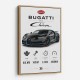 Bugatti Chiron Black Blue Modern Art Print