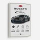 Bugatti Chiron Black Blue Modern Art Print
