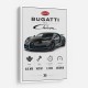 Bugatti Chiron Black Blue Modern Art Print