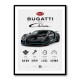 Bugatti Chiron Black Blue Modern Art Print