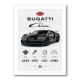 Bugatti Chiron Black Blue Modern Art Print