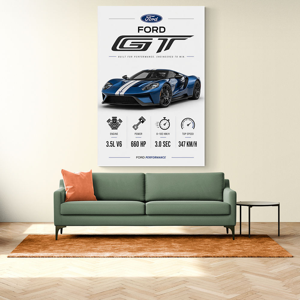 Ford GT Sports Car Wall Art