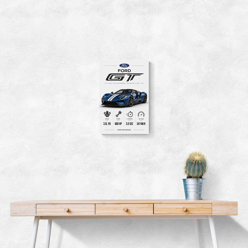 Ford GT Sports Car Wall Art