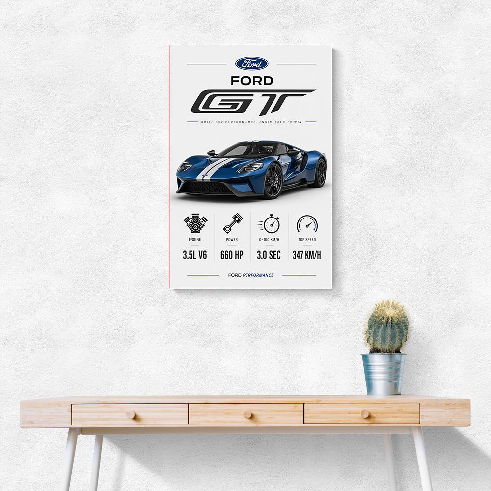 Ford GT Sports Car Wall Art