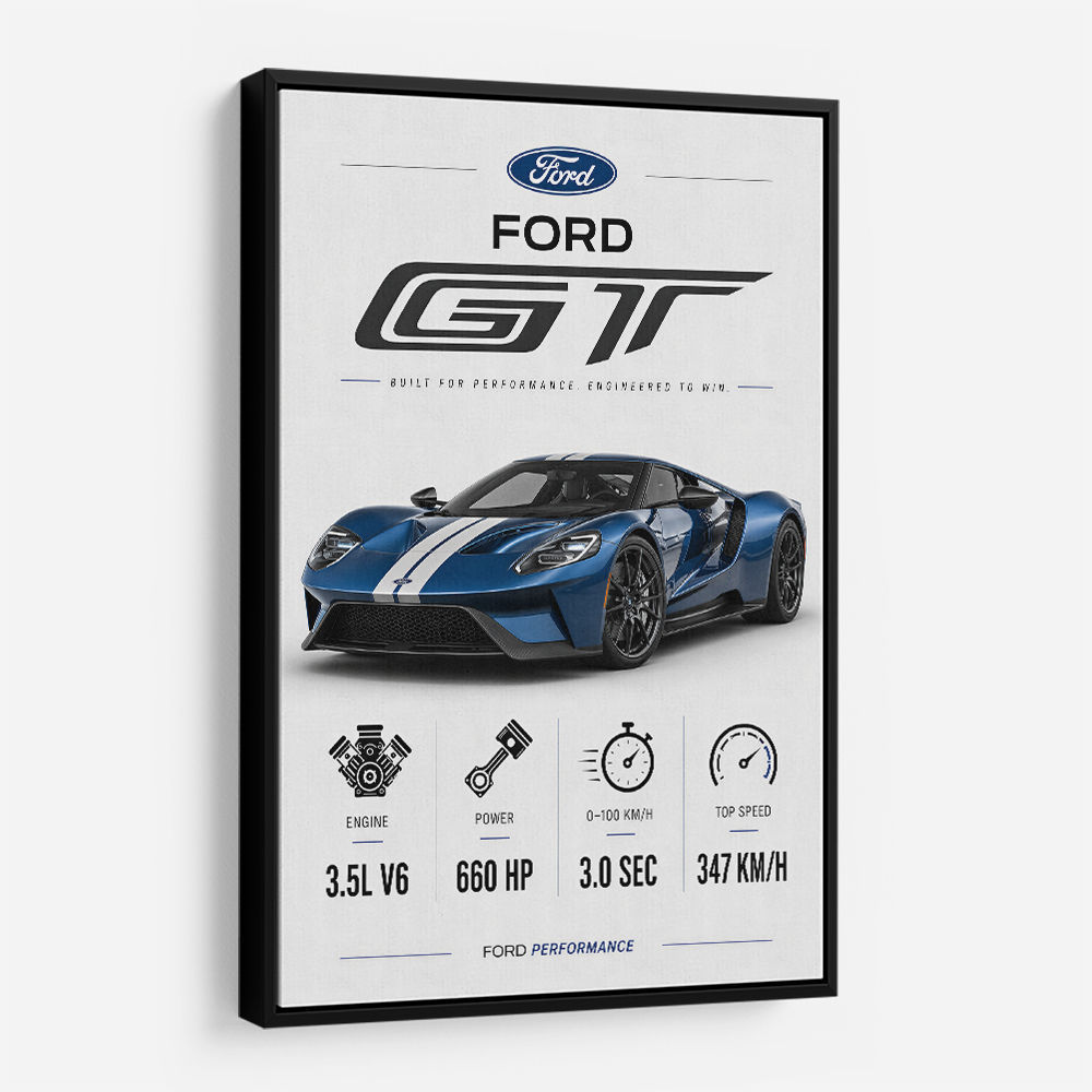 Ford GT Sports Car Wall Art