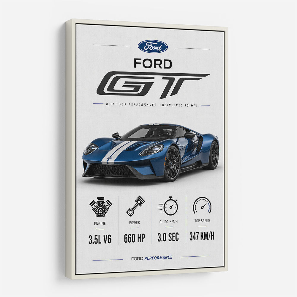 Ford GT Sports Car Wall Art