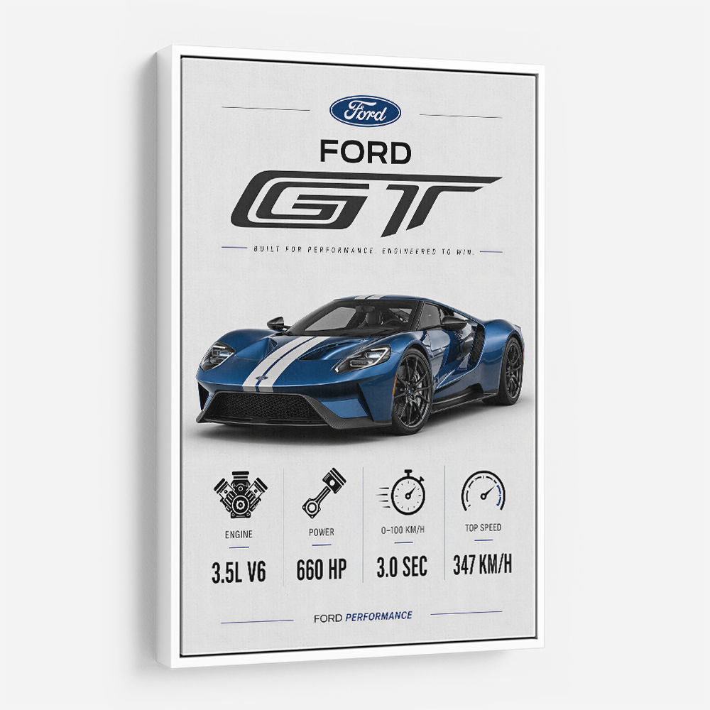 Ford GT Sports Car Wall Art