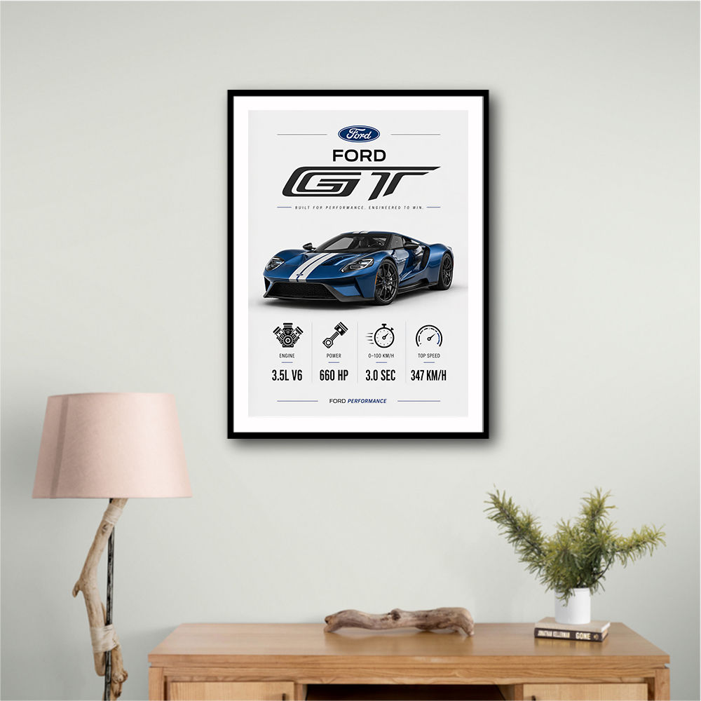 Ford GT Sports Car Wall Art