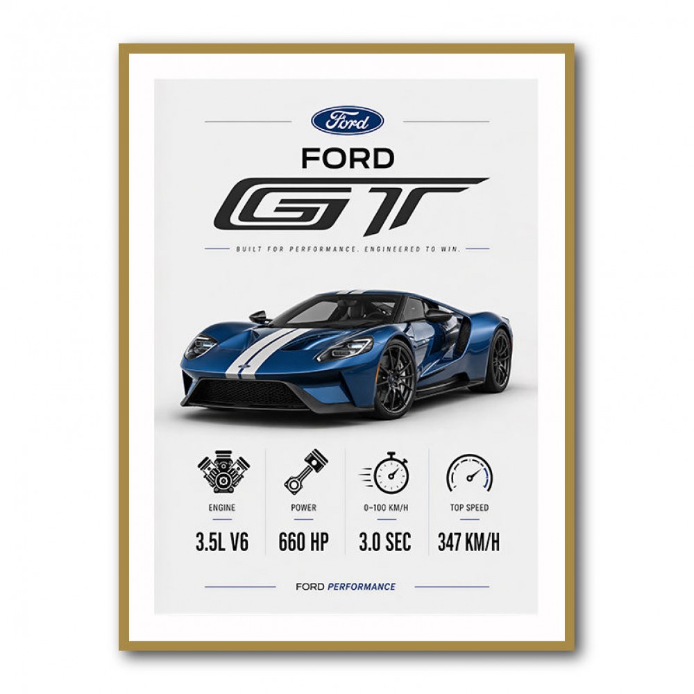 Ford GT Sports Car Wall Art