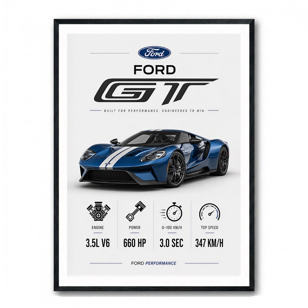 Ford GT Sports Car Wall Art