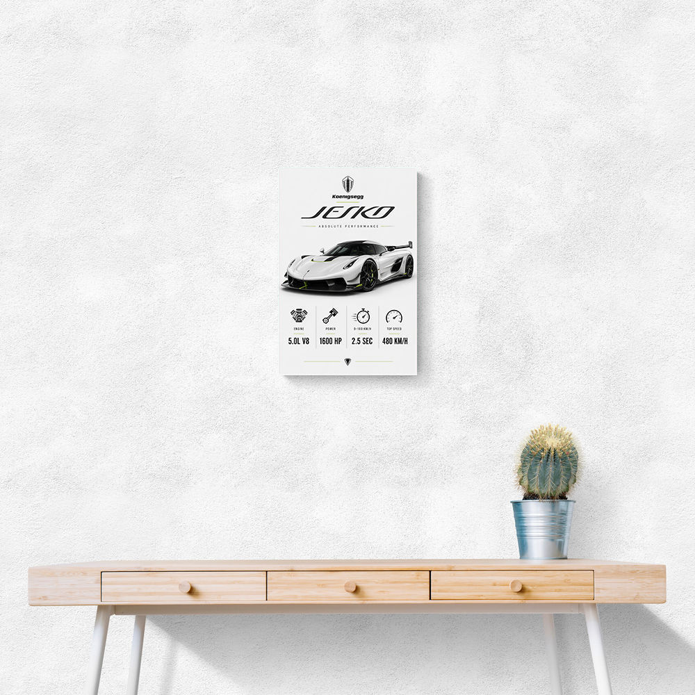 Koenigsegg Jesko  Hypercar Stats Wall Art