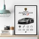 Lamborghini Aventador SVJ Specs Wall Art