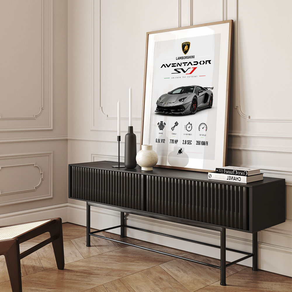 Lamborghini Aventador SVJ Specs Wall Art
