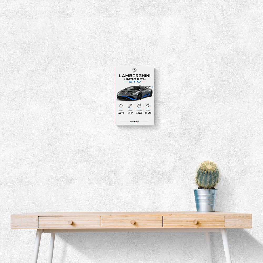 Lamborghini Huracan Gray Blue Sports Car Wall Art