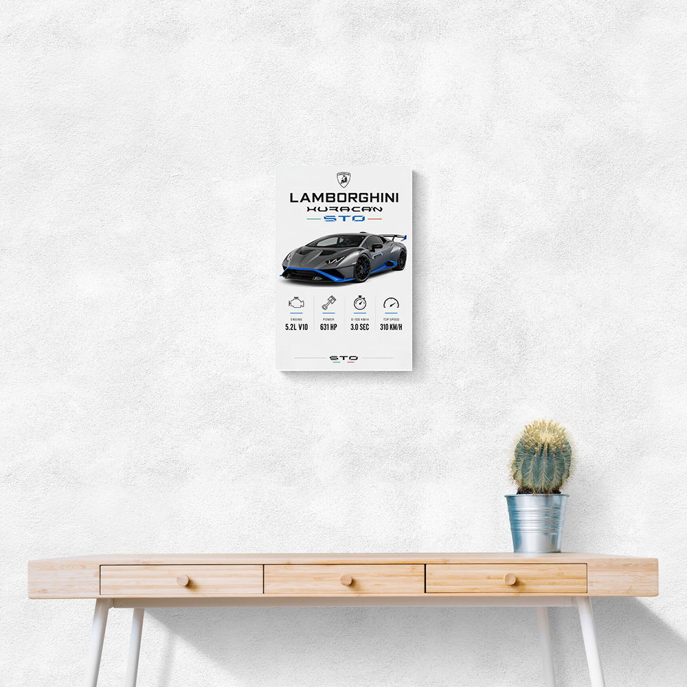 Lamborghini Huracan Gray Blue Sports Car Wall Art