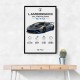 Lamborghini Huracan Gray Blue Sports Car Wall Art