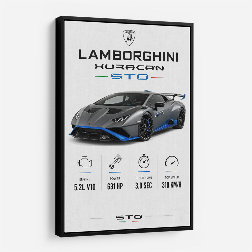 Lamborghini Huracan Gray Blue Sports Car Wall Art