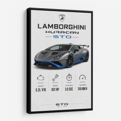 Lamborghini Huracan Gray Blue Sports Car Wall Art