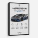Lamborghini Huracan Gray Blue Sports Car Wall Art