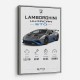Lamborghini Huracan Gray Blue Sports Car Wall Art