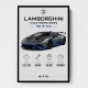 Lamborghini Huracan Gray Blue Sports Car Wall Art