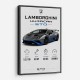 Lamborghini Huracan Gray Blue Sports Car Wall Art
