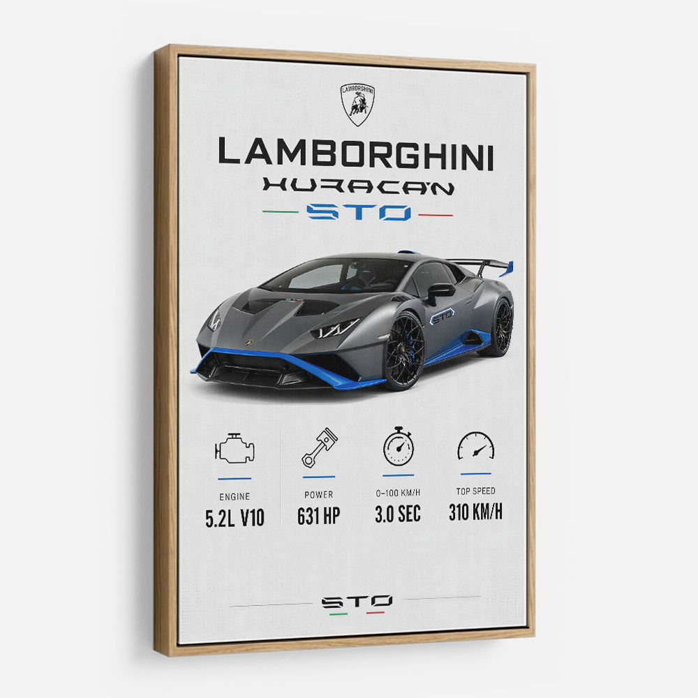 Lamborghini Huracan Gray Blue Sports Car Wall Art