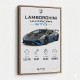 Lamborghini Huracan Gray Blue Sports Car Wall Art