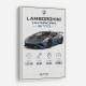 Lamborghini Huracan Gray Blue Sports Car Wall Art